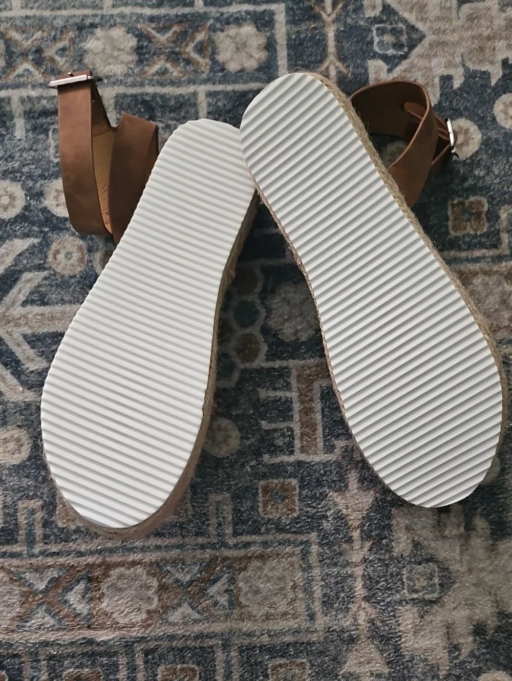 Women’s Brown Ankle-Strap Espadrille Wedge Sandals 10w